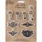 Idea-Ology Metal Locket Keys & Keyholes 8/Pkg-Antique Nickel, Brass & Copper